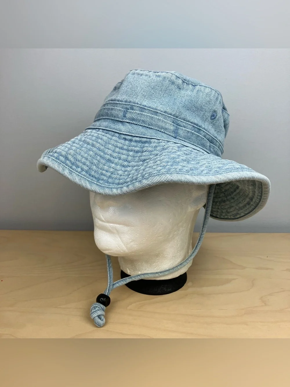 VTG Dorfman Pacific Blue Denim Light Wash Bucket Sun Hat Size Medium (Women’s?)